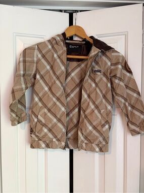 Kids Hooded Plaid Coat